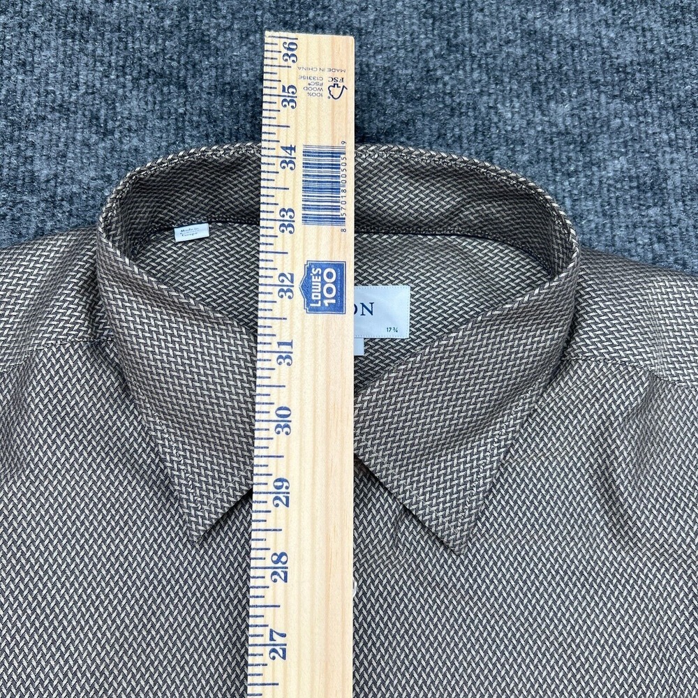 Eton Classic 17 3/4 - 45 Men's Button Shirt Brown Woven Fabric Long Sleeve NWOT - Picture 4 of 8